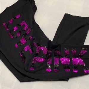 Pink Sweat pants sequin detail leg